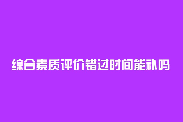 综合素质评价错过时间能补吗