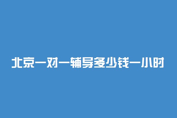 北京一对一辅导多少钱一小时 收费高吗