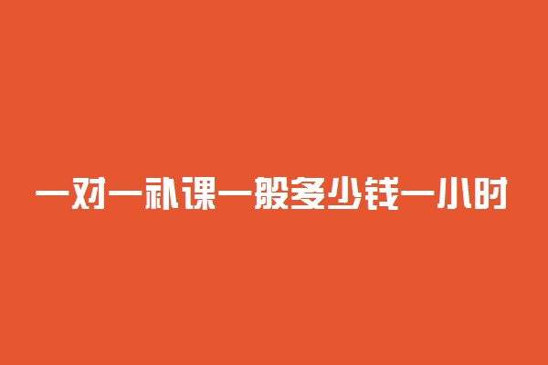 一对一补课一般多少钱一小时 花费大吗