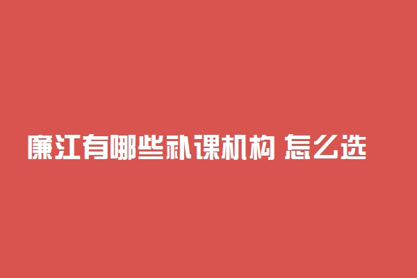 廉江有哪些补课机构 怎么选择