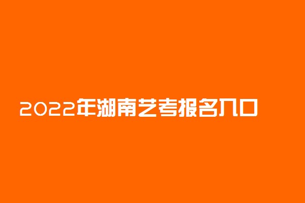 2022年湖南艺考报名入口：湖南省教育考试院