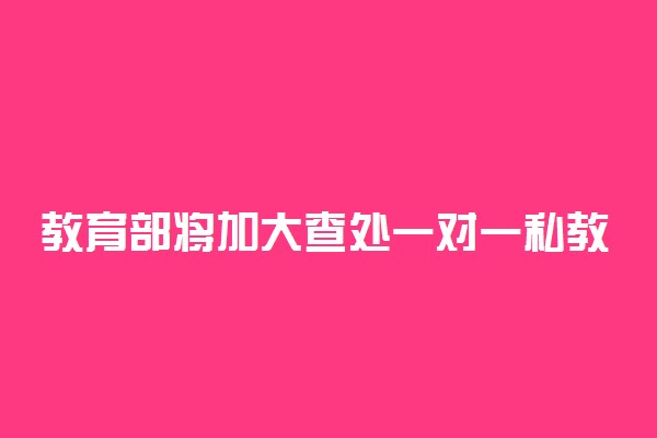 教育部将加大查处一对一私教等行为 具体怎么回事