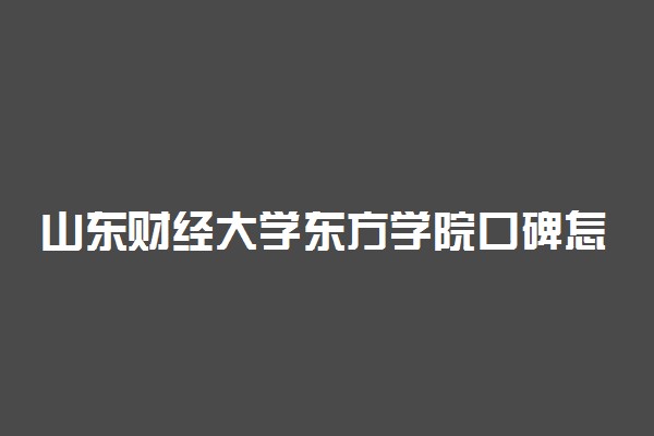 山东财经大学东方学院口碑怎么样好就业吗 全国排名第几