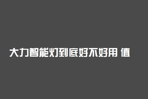 大力智能灯到底好不好用 值得买吗