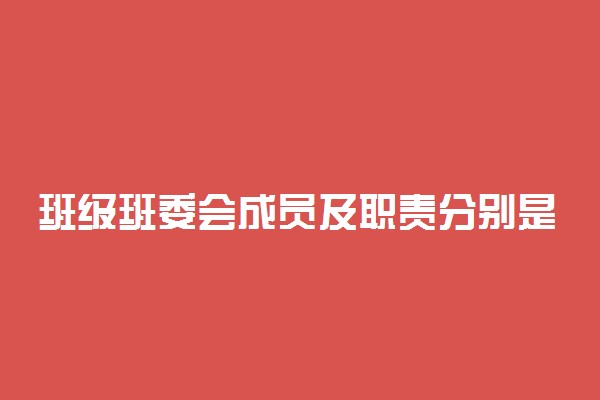 班级班委会成员及职责分别是什么