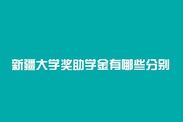 新疆大学奖助学金有哪些分别多少钱 怎么申请评定