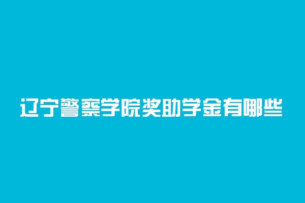 辽宁警察学院奖助学金有哪些分别多少钱 怎么申请评定