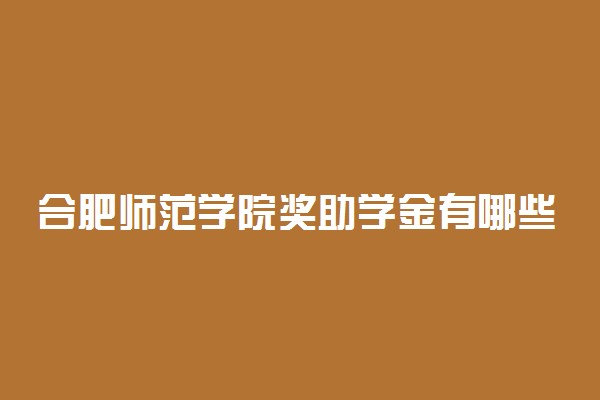 合肥师范学院奖助学金有哪些分别多少钱 怎么申请评定