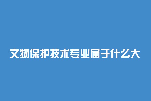 文物保护技术专业属于什么大类