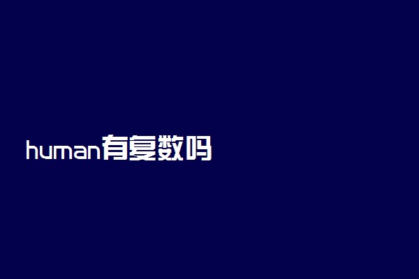 human有复数吗