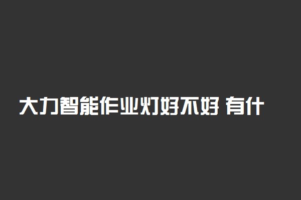 大力智能作业灯好不好 有什么功能
