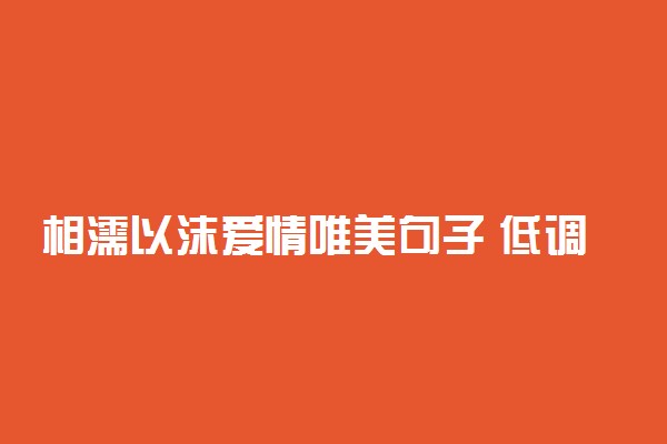 相濡以沫爱情唯美句子 低调秀恩爱句子