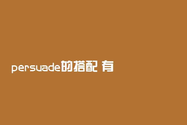 persuade的搭配 有哪些常见短语搭配