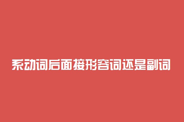 系动词后面接形容词还是副词 常见的形式是什么