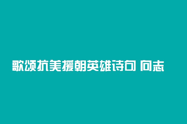 歌颂抗美援朝英雄诗句 向志愿军致敬的句子