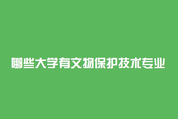 哪些大学有文物保护技术专业 比较好的院校排名