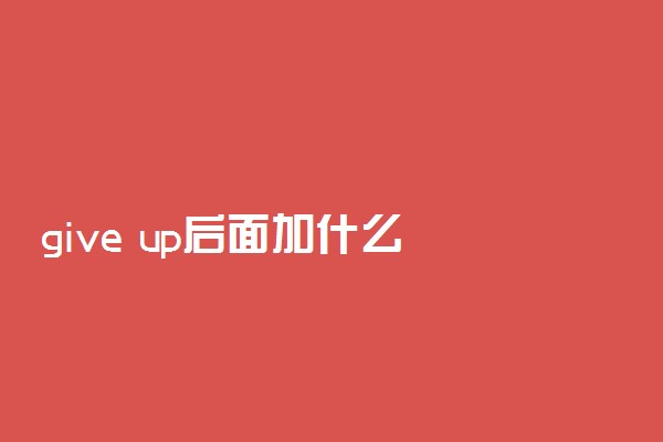 give up后面加什么 具体用法有哪些