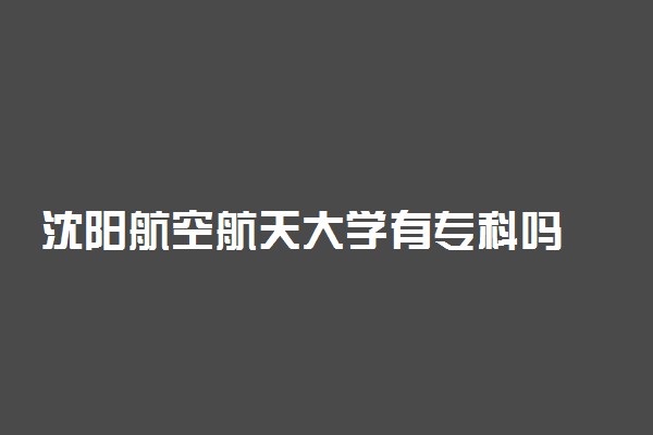 沈阳航空航天大学有专科吗