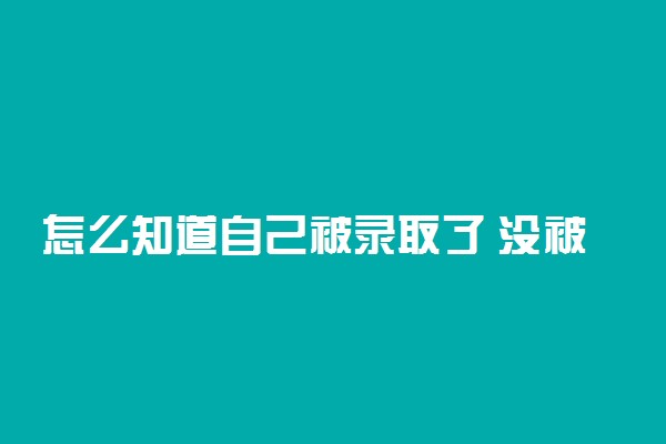 怎么知道自己被录取了 没被录取怎么办
