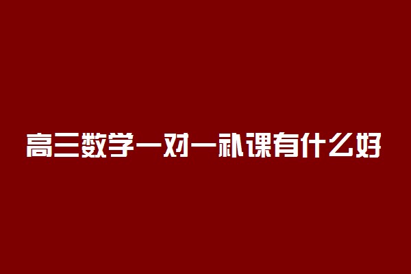 高三数学一对一补课有什么好处