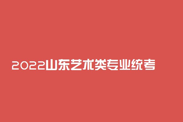2022山东艺术类专业统考考试说明