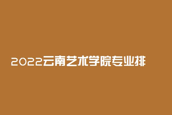 2022云南艺术学院专业排名及录取分数线