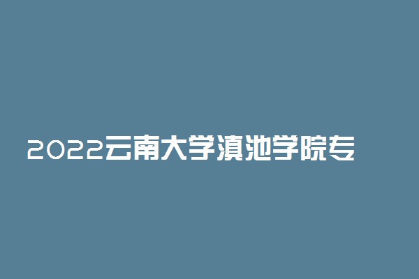 2022云南大学滇池学院专业排名及录取分数线