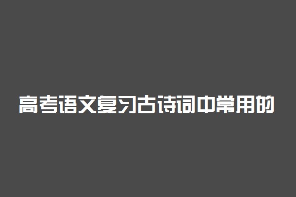 高考语文复习古诗词中常用的44个借代词语