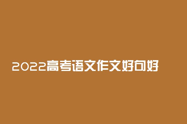 2022高考语文作文好句好段精选