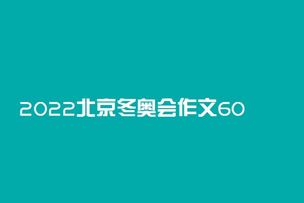 2022北京冬奥会作文600字左右范文