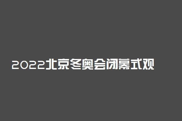 2022北京冬奥会闭幕式观后感600字左右