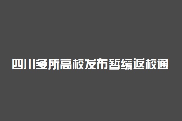 四川多所高校发布暂缓返校通知 实行线上教学
