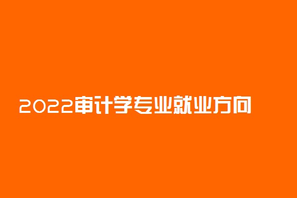 2022审计学专业就业方向及前景