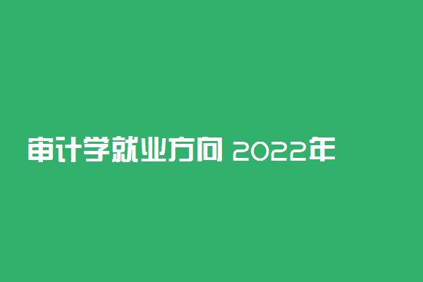 审计学就业方向 2022年有哪些出路