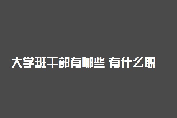 大学班干部有哪些 有什么职务