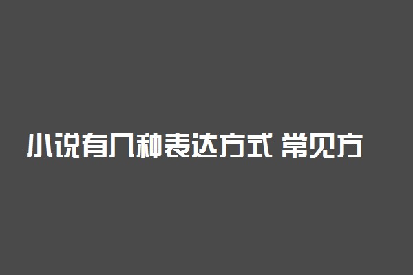 小说有几种表达方式 常见方式有哪些