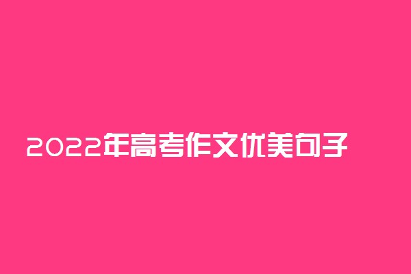 2022年高考作文优美句子 可以写进作文的排比句