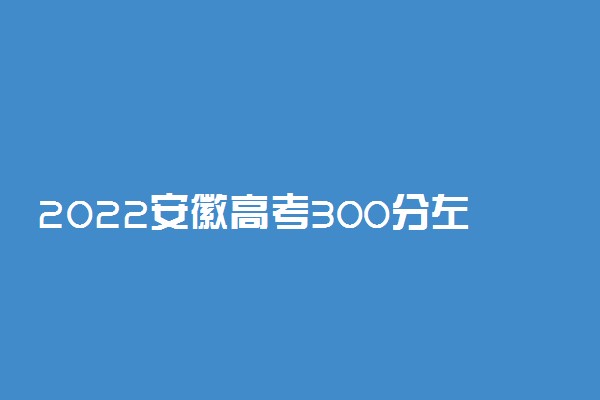 2022安徽高考300分左右文理科能上什么大学