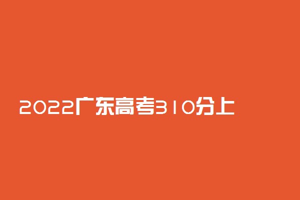 2022广东高考310分上什么大学