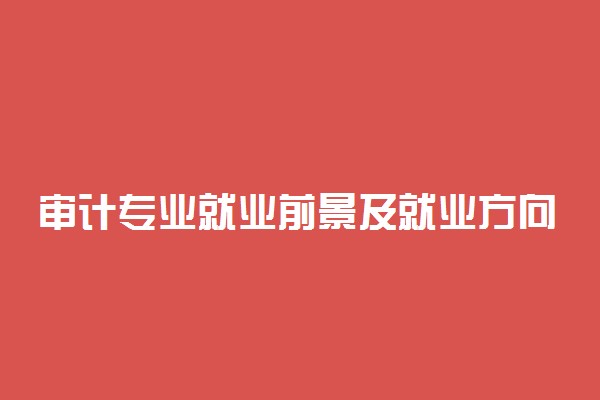 审计专业就业前景及就业方向好不好 薪资待遇怎么样