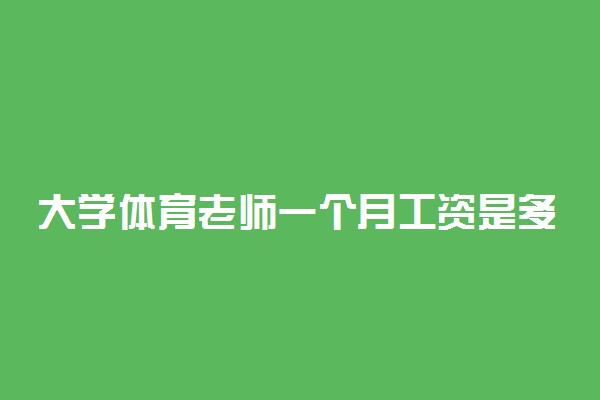 大学体育老师一个月工资是多少 收入高吗