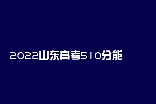 2022山东高考510分能报哪些大学