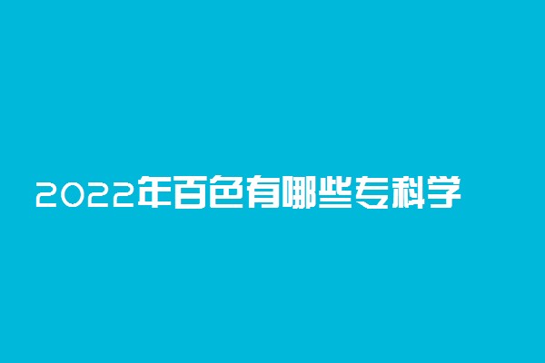 2022年百色有哪些专科学校 百色高职院校名单
