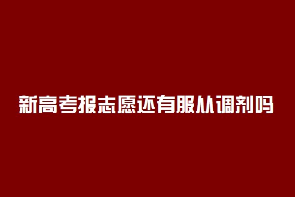 新高考报志愿还有服从调剂吗 新高考报考策略是什么