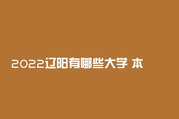 2022辽阳有哪些大学 本科及大专学校名单