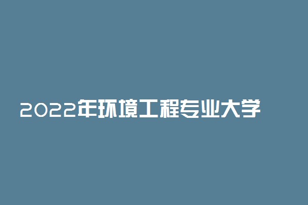 2022年环境工程专业大学排名