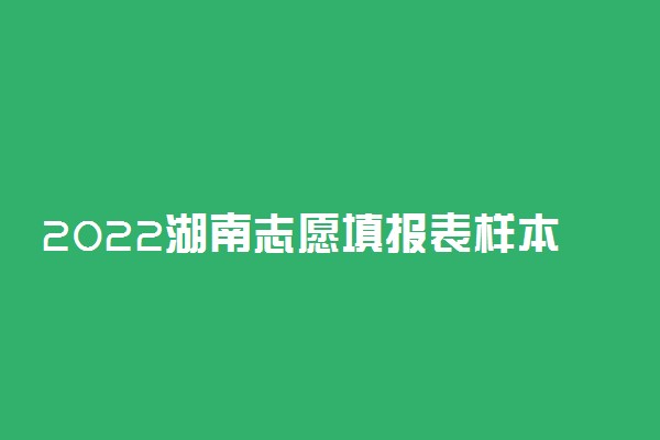 2022湖南志愿填报表样本 该如何填报