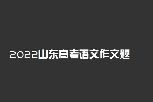 2022山东高考语文作文题目：本手、妙手、俗手