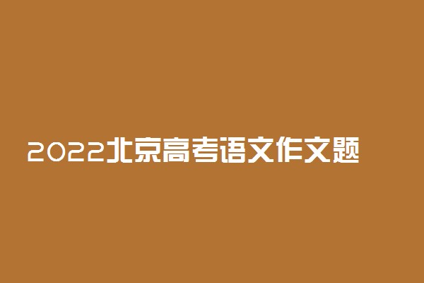 2022北京高考语文作文题目及范文