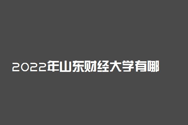 2022年山东财经大学有哪些专业 国家特色专业名单